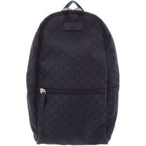 Gucci GG Monogram Pattern Backpack Black